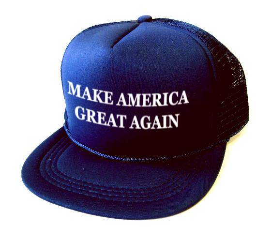 1) Youth Printed Caps - Make America Great Again - Navy Blue