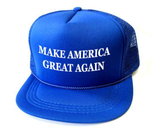 1) Youth Printed Caps - Make America Great Again - Royal Blue
