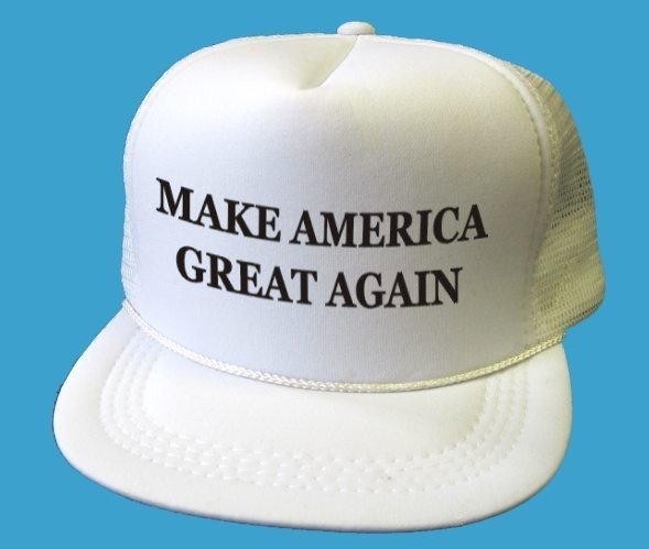 1) Youth Printed Caps - Make America Great Again - White