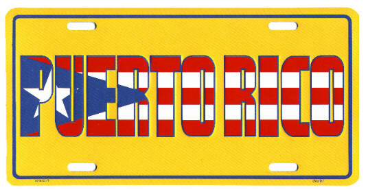 Puerto Rico Metal LICENSE PLATE