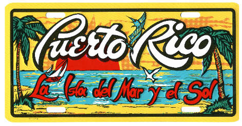 Puerto Rico Metal LICENSE PLATE