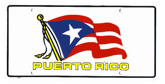 Puerto Rico Metal LICENSE PLATE