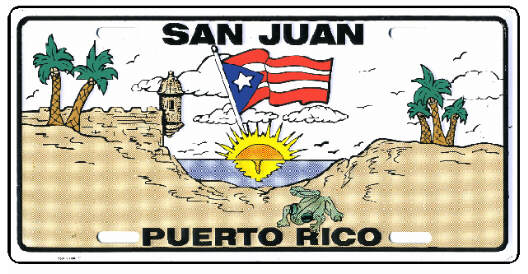 Puerto Rico Metal LICENSE PLATE