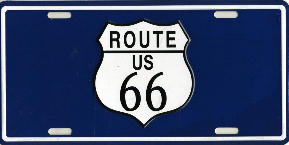 Route 66 Metal LICENSE PLATE