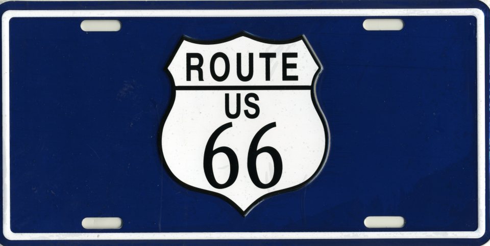 ROUTE 66 Metal License Plate