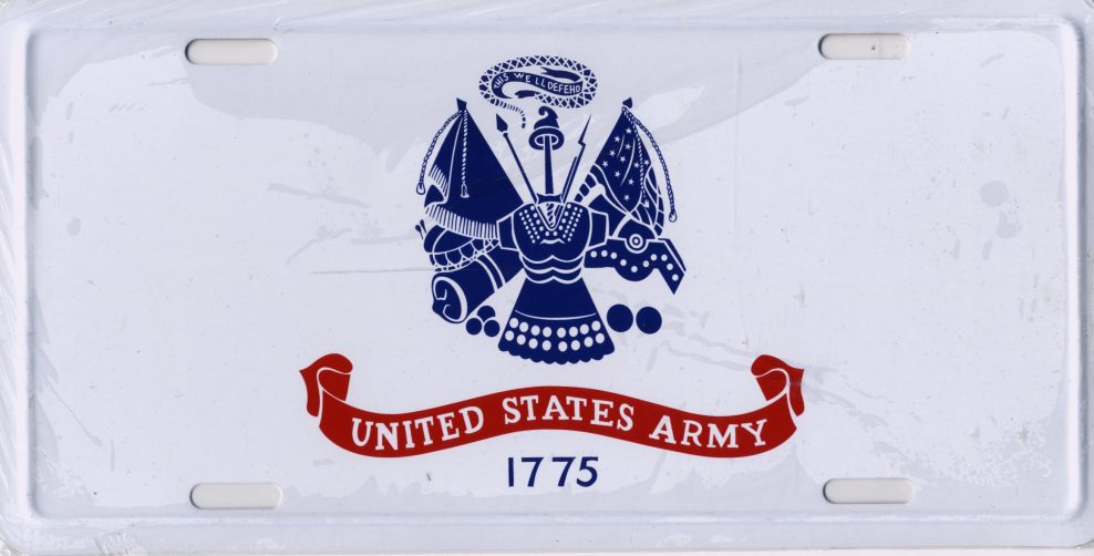 Military Metal LICENSE PLATE