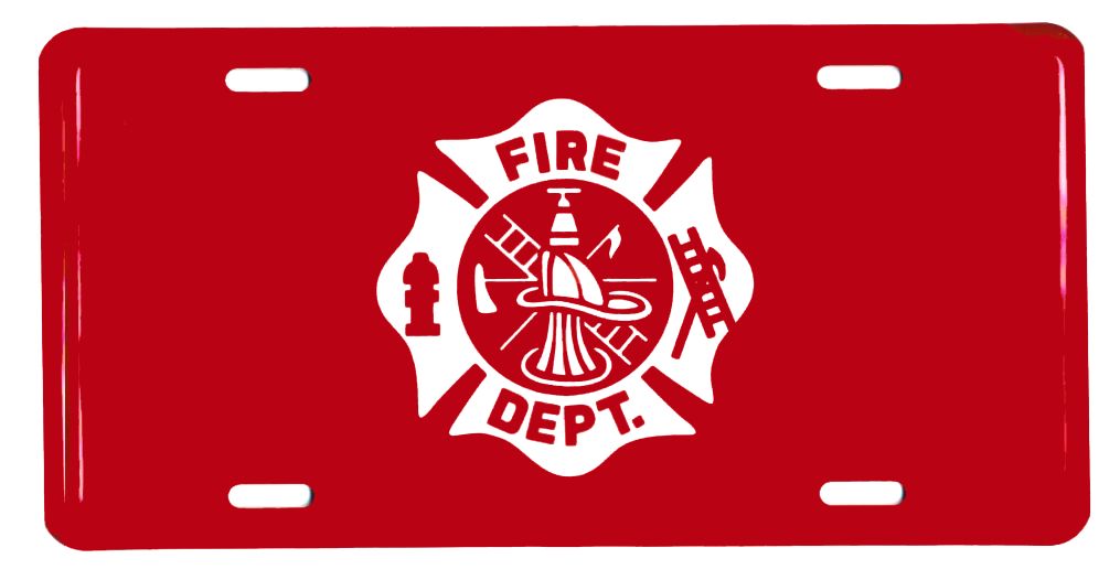 Fire Dept Metal LICENSE PLATE