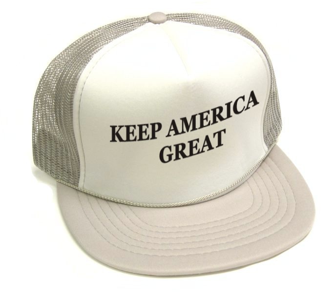 1 mKeep America Great HATs - white front silver