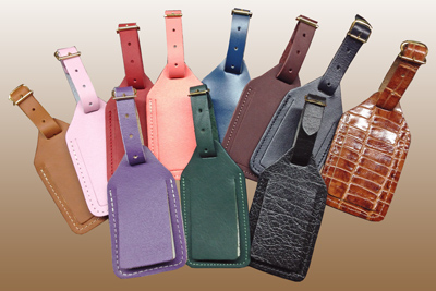 Leather LUGGAGE tag with Flap