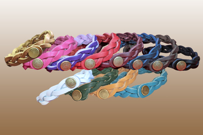 Three Strand Braided LEATHER Wrist Band