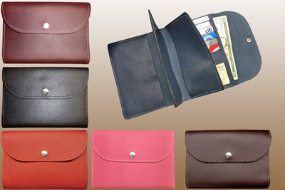 Large Women's Leather Wallet vinyl pockets