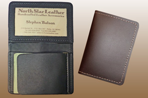 LEATHER Money-Clip ID Case with ID window