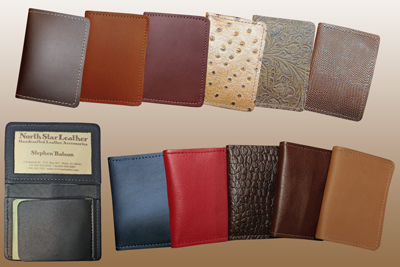 LEATHER Money-Clip ID Case with ID window