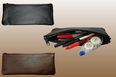 LEATHER plastic lined Pouch