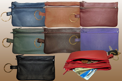 Leather Zipper Key Pouch