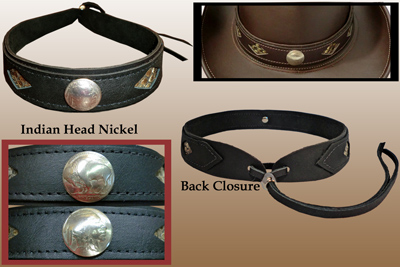 LEATHER Hat Band with Diamond Snake Cutouts