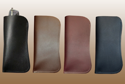 Open Top LEATHER Eyeglass Case