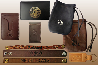 LEATHER Promotional items with your LOGO