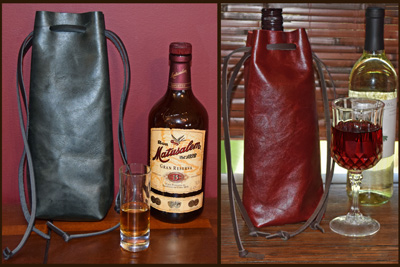 LEATHER Wine Bag