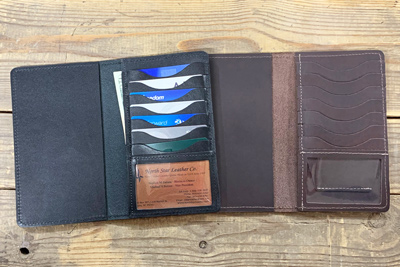 Top Stub Card Checkbook Cover With LEATHER Pockets