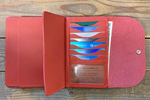 Women's Large LEATHER Credit Card Wallet (NEW LEATHER Pockets)