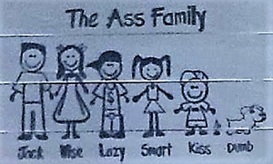 Ass Family Plank Sign