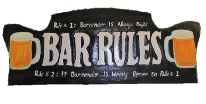 Bar Rules Wood SIGN