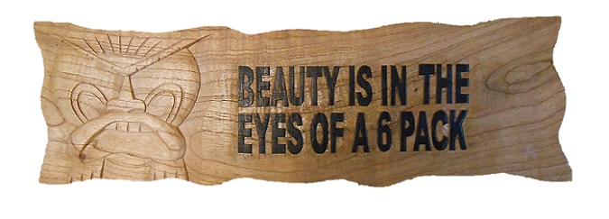 BEAUTY Carved Wood Sign