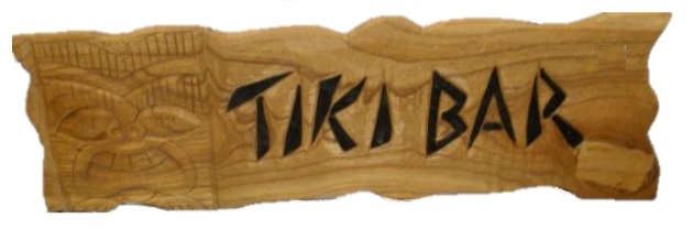 Tiki Bar Carved Wood SIGN