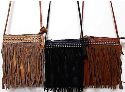 Small Leather bag with Tassels