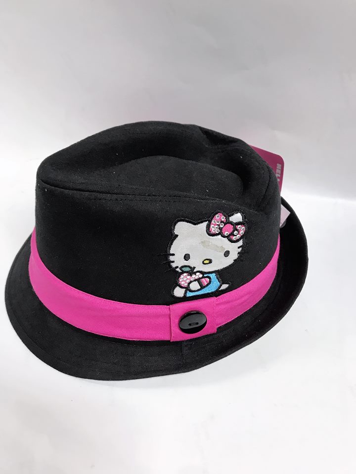 Cartoon HAT- Hello Kitty Round Black