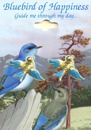 Bluebird of Happiness Inspirational Pierced EARRINGS
