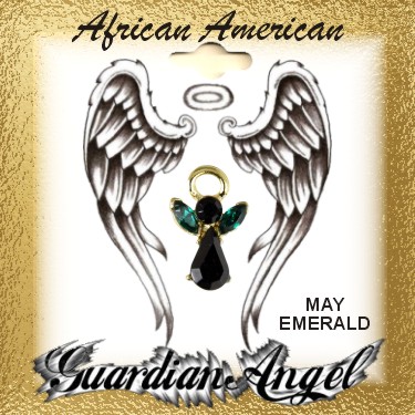 African American Birthstone Guardian Angel Pins