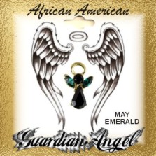 African American BIRTHSTONE Guardian Angel Pins