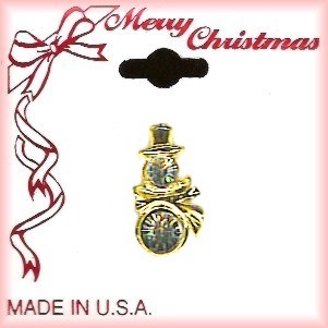 Christmas Austrian Crystal Snowman  PIN