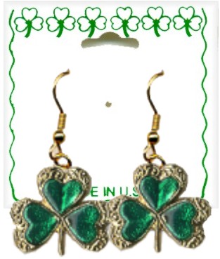 Irish Shamrock DANGLE earrings