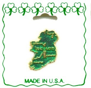 Irish Ireland Shaped Lapel Pin
