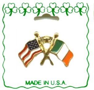 Irish & USA ''Irish American'' FLAG Lapel Pin