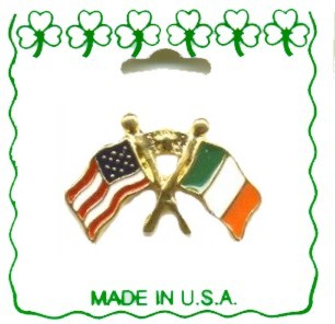 Irish & USA ''Irish American'' Flag Lapel Pin