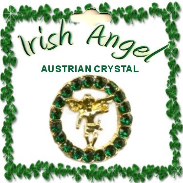 Irish Eternity Cryatal Angel Pin