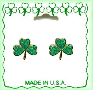 Irish Shamrock Pierced Earrings