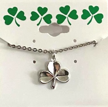 Irish Shamrock Necklace in Silver Plate