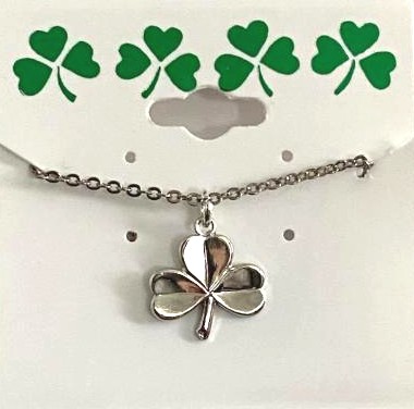 Irish Shamrock Necklace IN Silver Plate