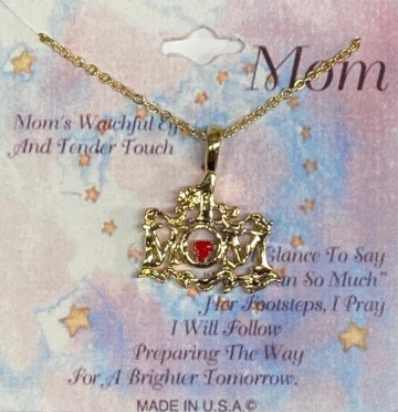 Mother Necklace With #1 MOM Script