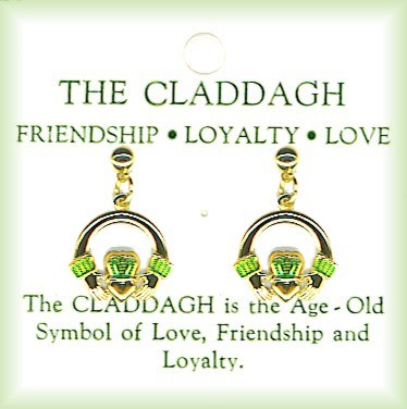 Irish Claddagh DANGLE Earrings