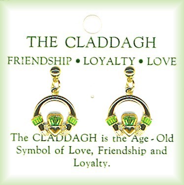 Irish Claddagh Dangle Earrings