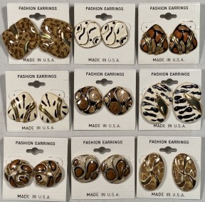 Tiger Print Style Pierced EARRINGS Assortment