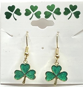 Irish Shamrock Pierced Earrings Dangle