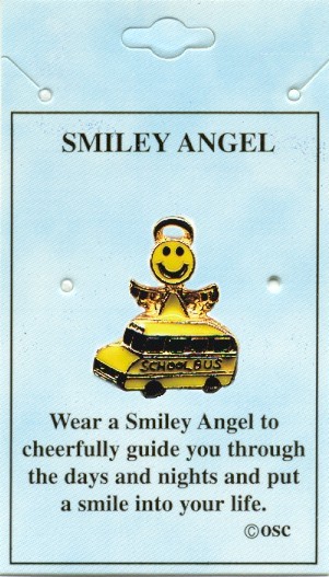 School Bus Smiley Angel PIN