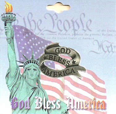 USA  ''God Bless America'' Banner Pin